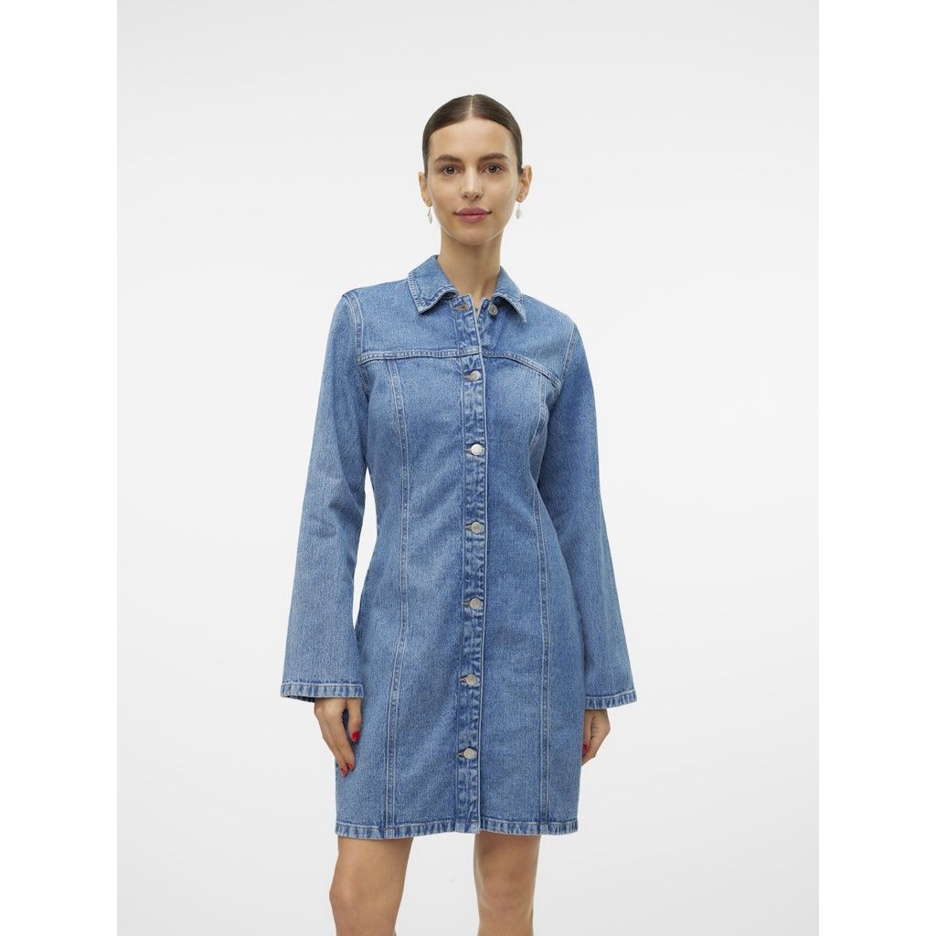 VERO MODA Mini suknelė moterims, Mėlyna, Nellie short denim dress 3