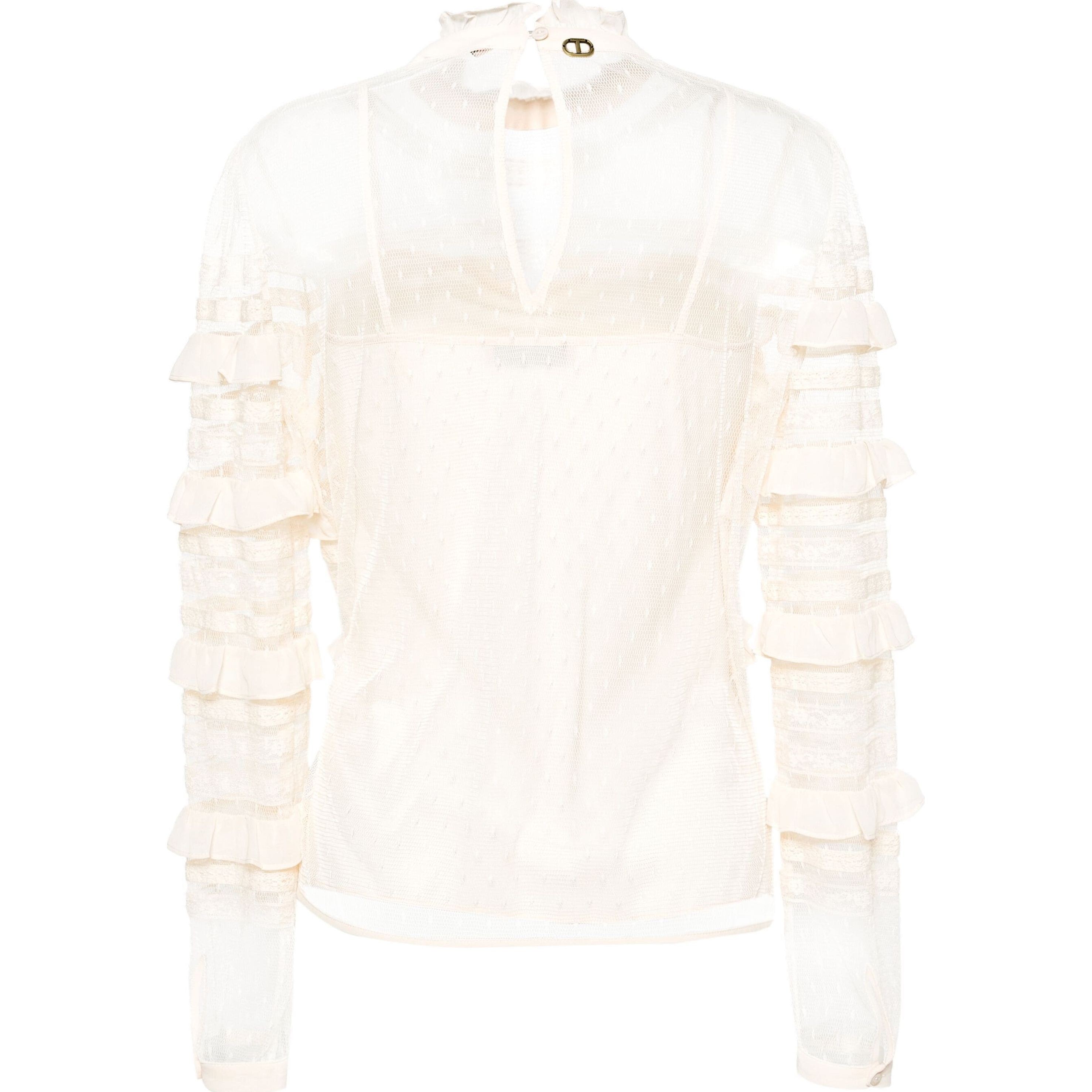 TWINSET Palaidinės aukštinta apykakle moterims, Kūno, Ruffle-detail blouse 2