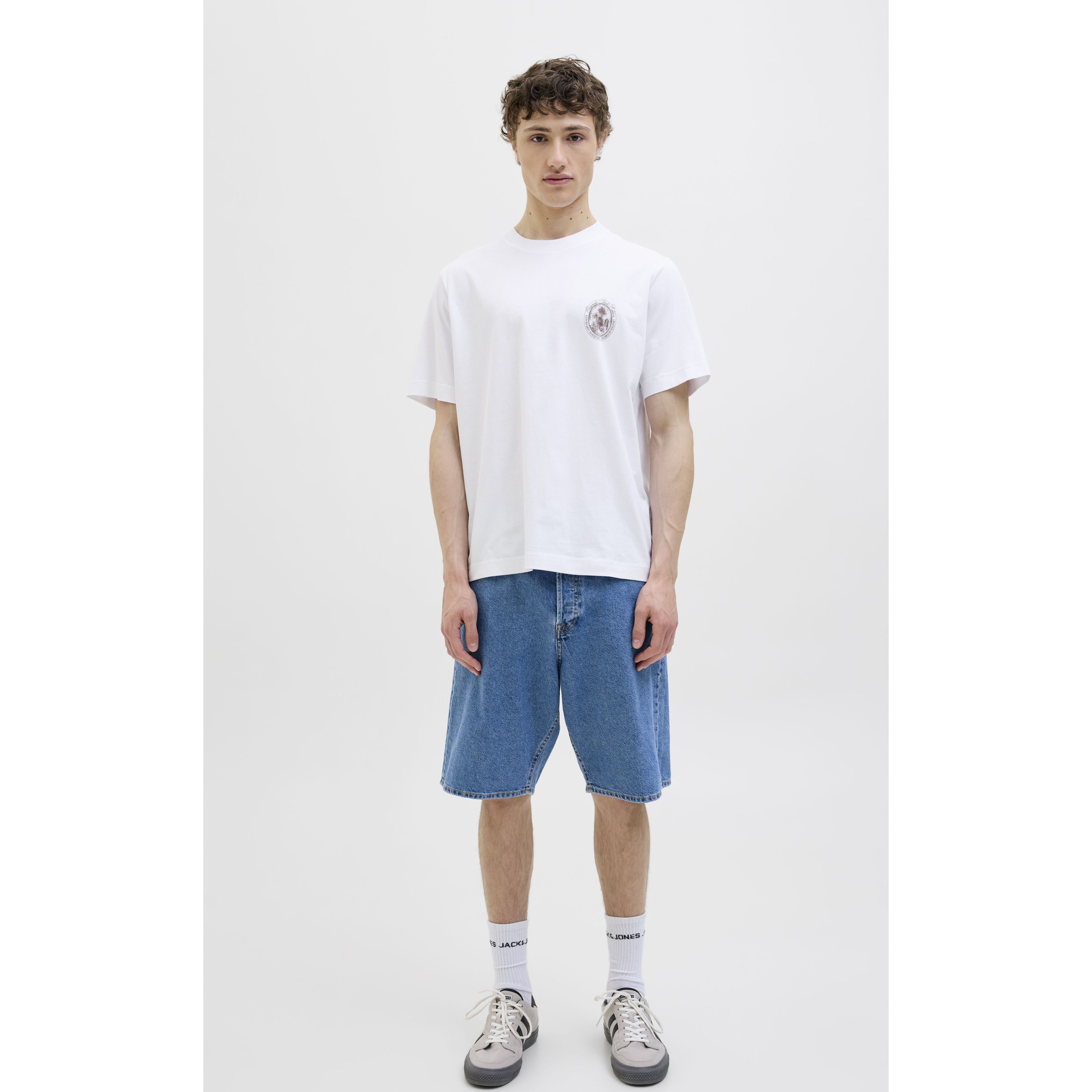 JACK & JONES Marškinėliai vyrams, Balta, Hydra back tee 5