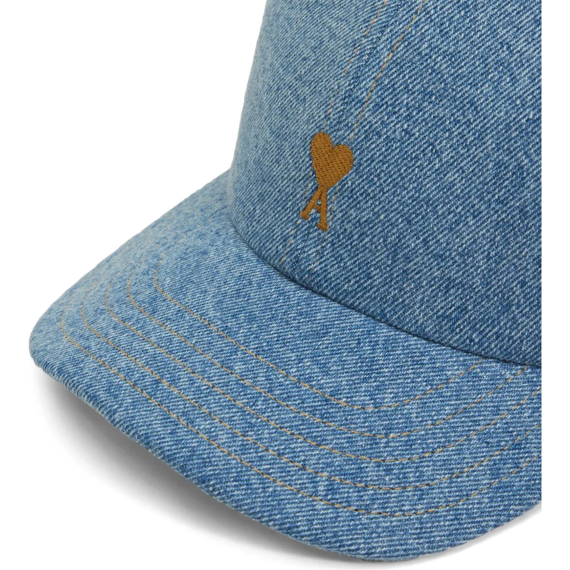 AMI PARIS Kepurė, Mėlyna, Ami de coeur embroidery cap 3