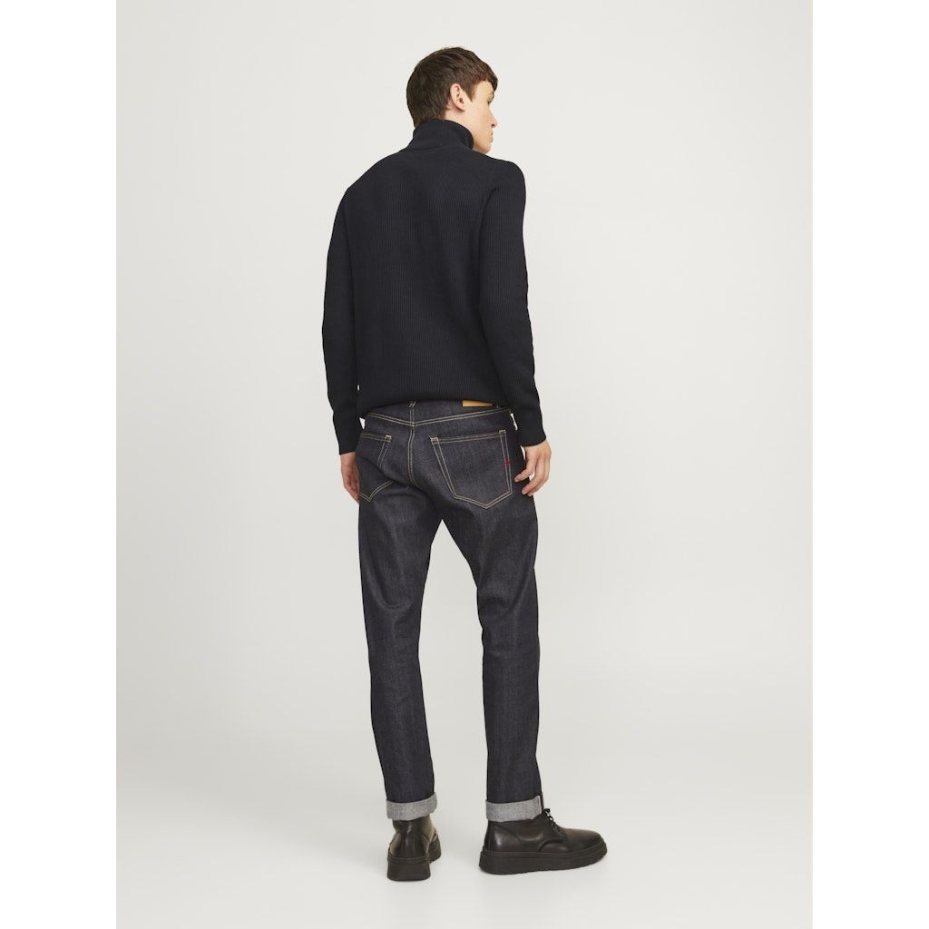 JACK & JONES Megztinis vyrams, Juoda, Perfect knit half zip 2