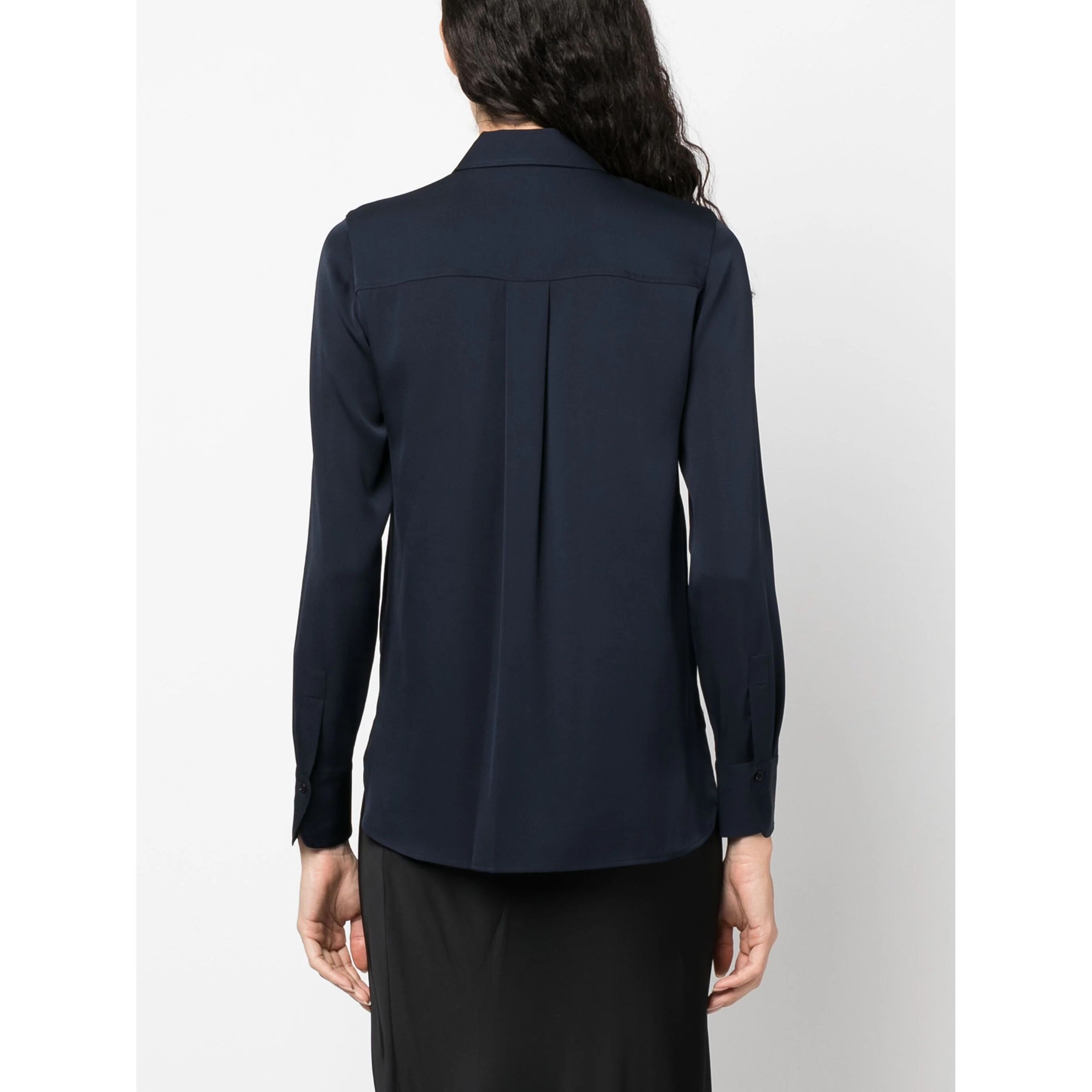 VINCE Marškiniai ilgomis rankovėmis moterims, Mėlyna, Slim fitted blouse 4