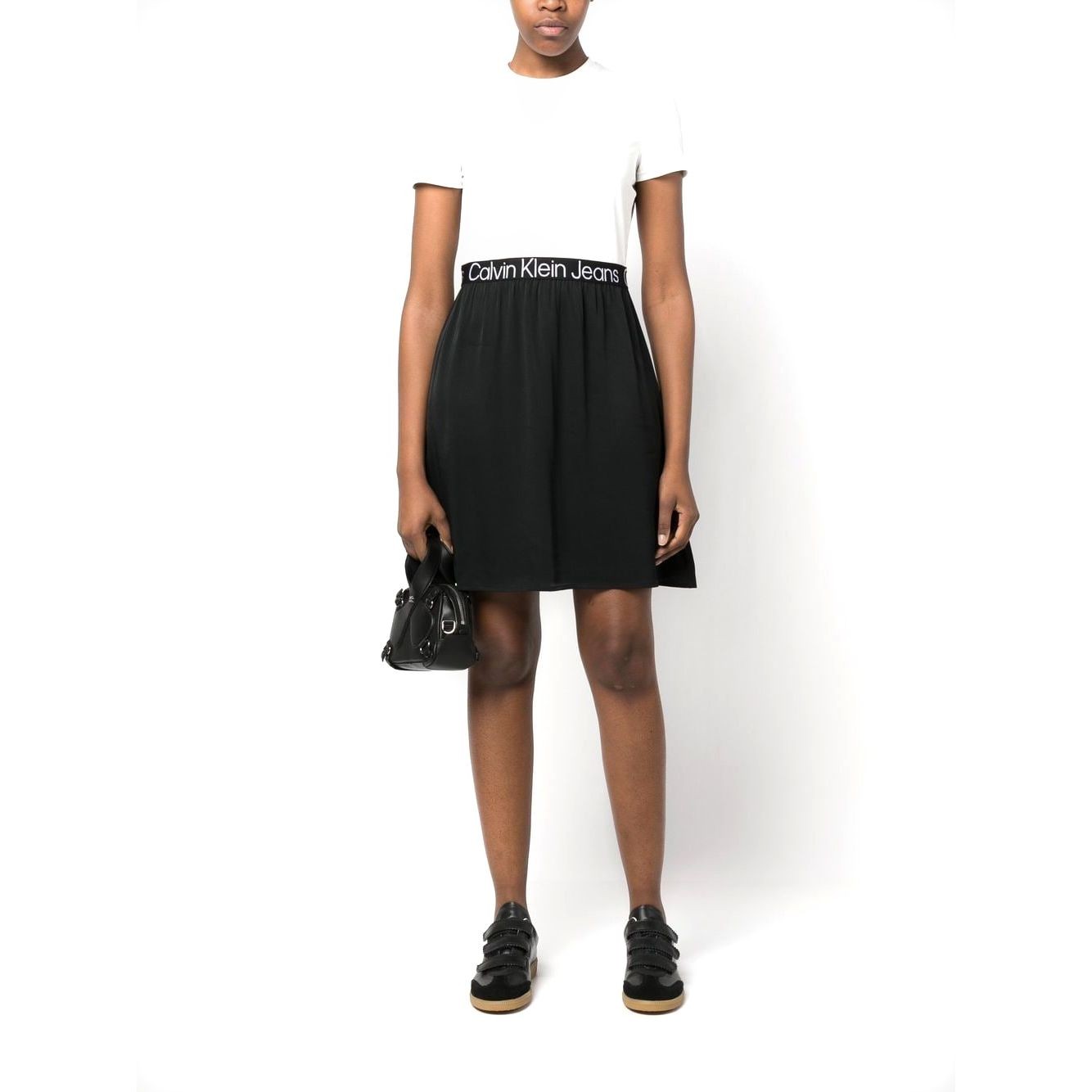 CALVIN KLEIN JEANS Midi suknelė moterims, Balta, Logo elastic dress 2