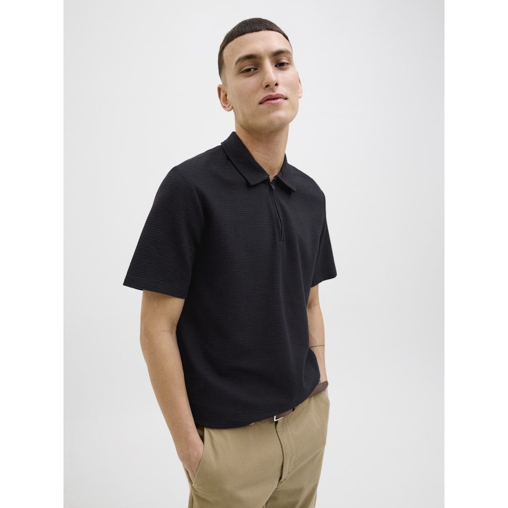 JACK & JONES Polo marškiniai trumpos rank. vyrams, Juoda, Benja polo 6