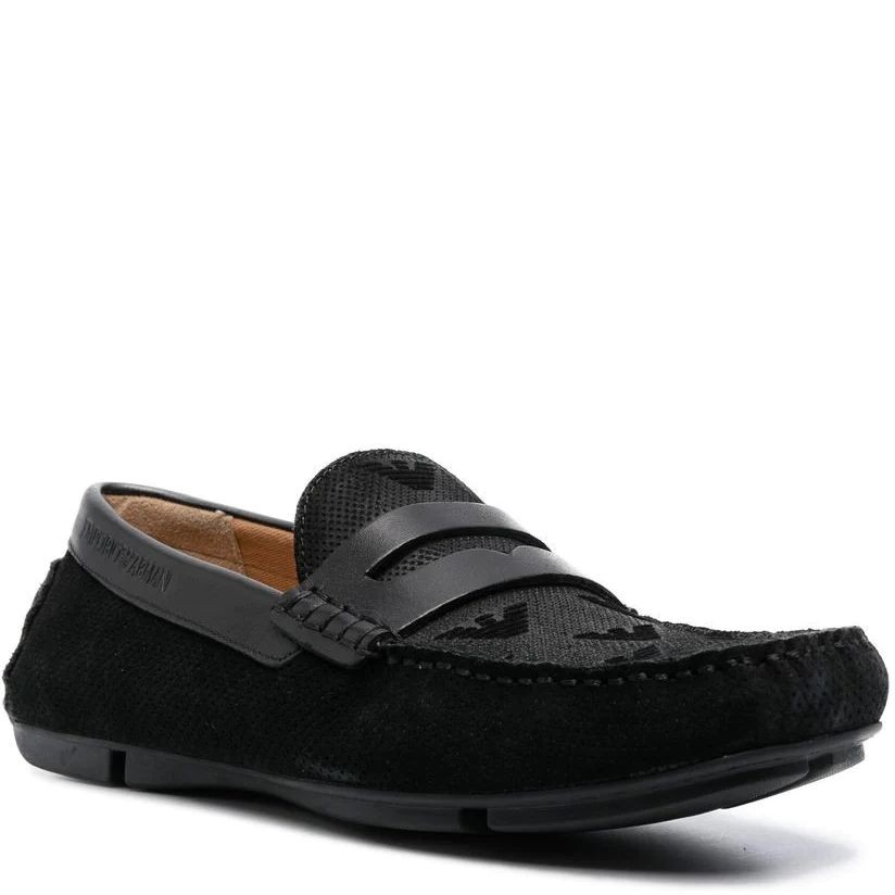 EMPORIO ARMANI Mokasinai vyrams, Juoda, Driver shoe 1