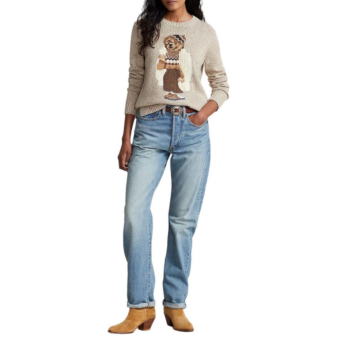 POLO RALPH LAUREN Sportinis nertinis moterims, Ruda, Long sleeve pullover 2