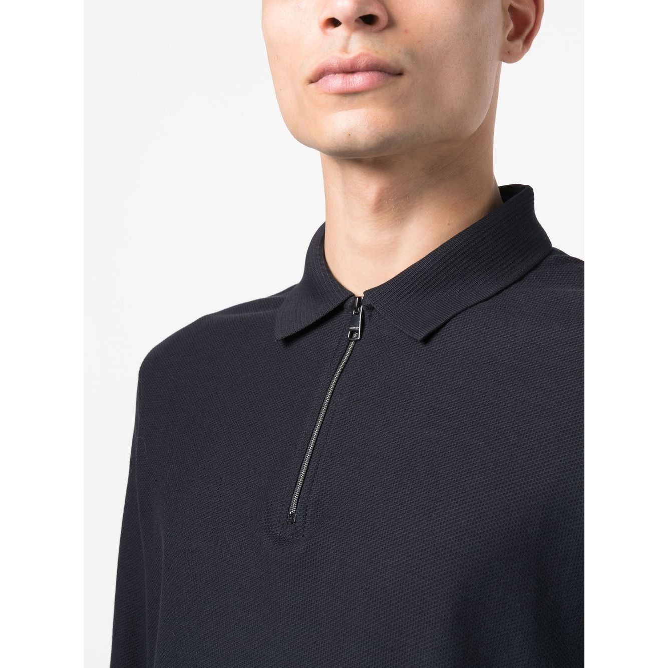 TOMMY HILFIGER Polo marškiniai ilgos rank. vyrams, Mėlyna, Dc zip honeycomb slim polo 5