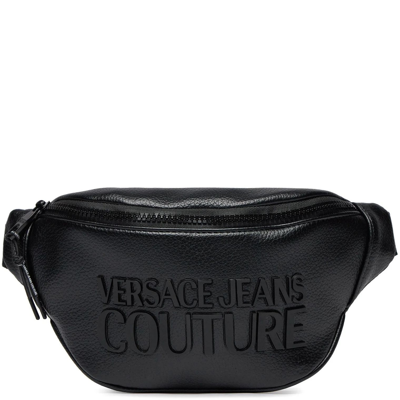 VERSACE JEANS CUTURE Rankinė per juosmenį vyrams, Juoda, Tactile logo marsupio belt bag 1