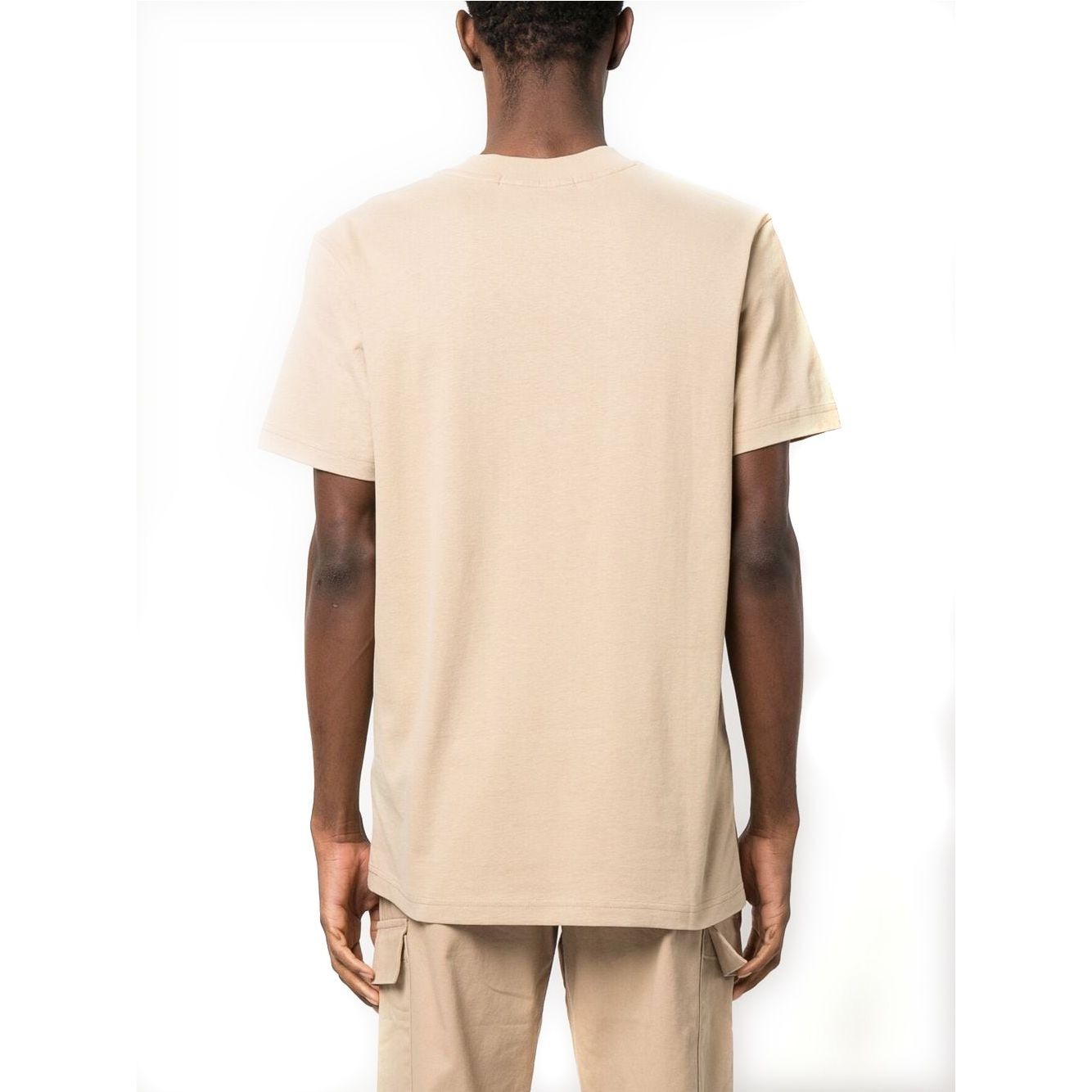 CALVIN KLEIN JEANS Marškinėliai trump. rankovėmis vyrams, Smėlio, Shrunken badge tee 3