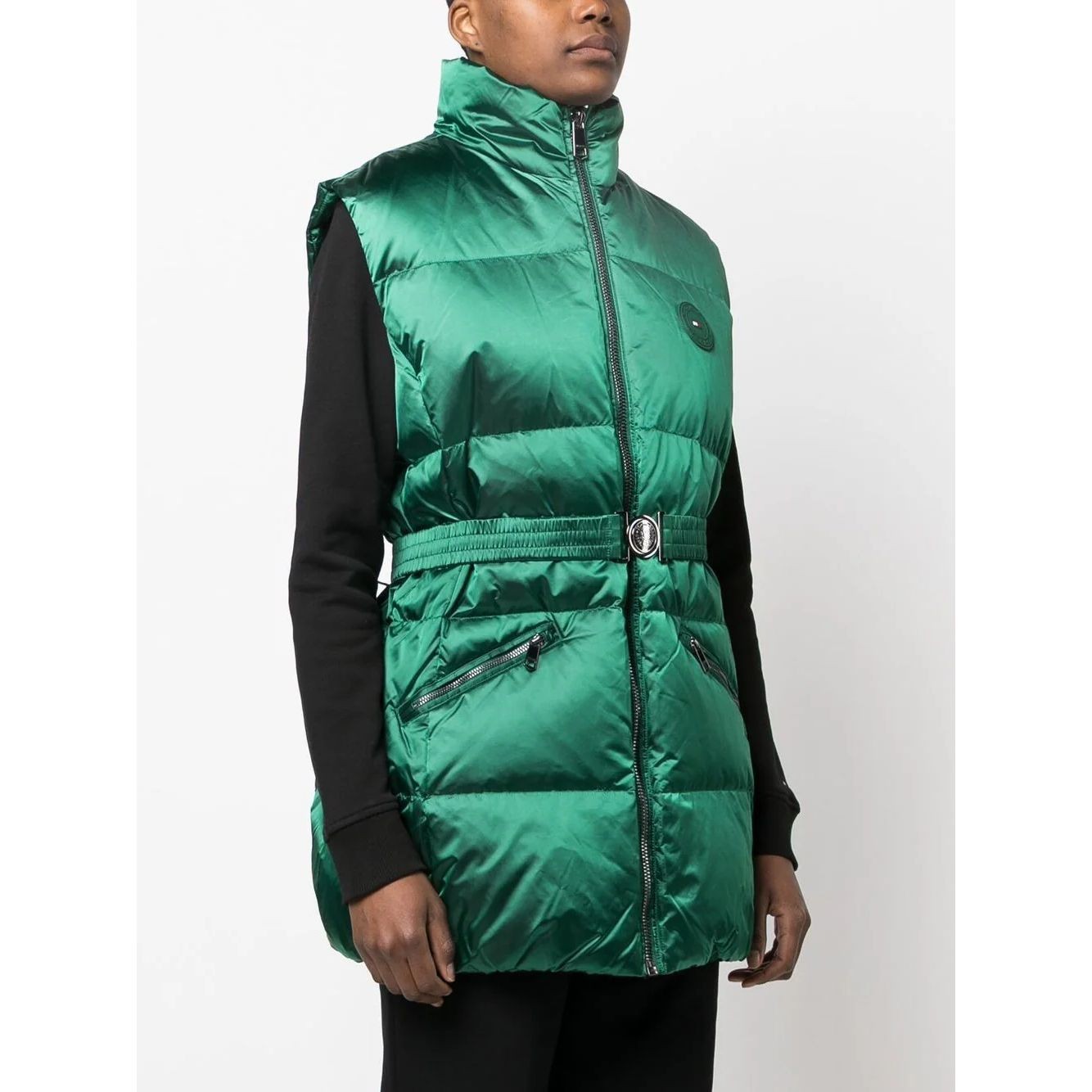 TOMMY HILFIGER Pūkinė liemenė moterims, Žalia, Two tone statement puffer vest 3 TOMMY HILFIGER Pūkinė liemenė moterims, Žalia, Two tone statement puffer vest 3