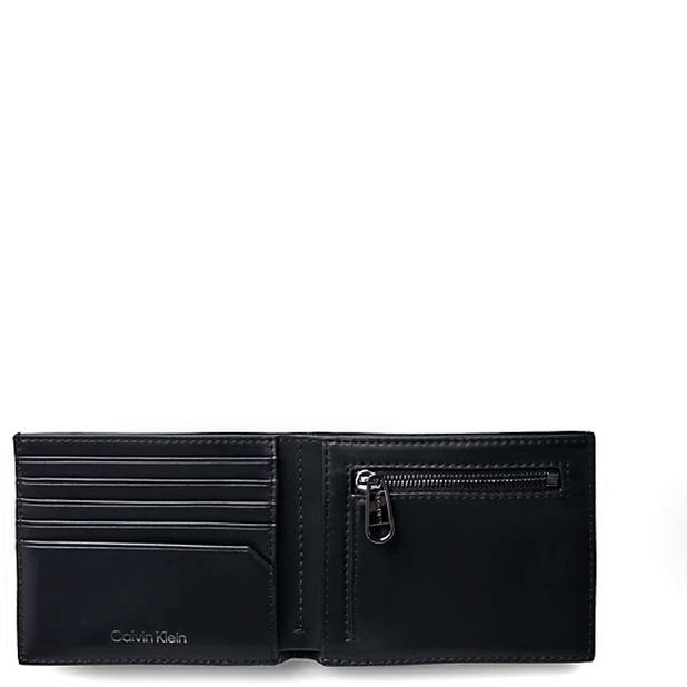 CALVIN KLEIN Piniginė vyrams, Juoda, Modern bar bifold 5cc w/coin 3
