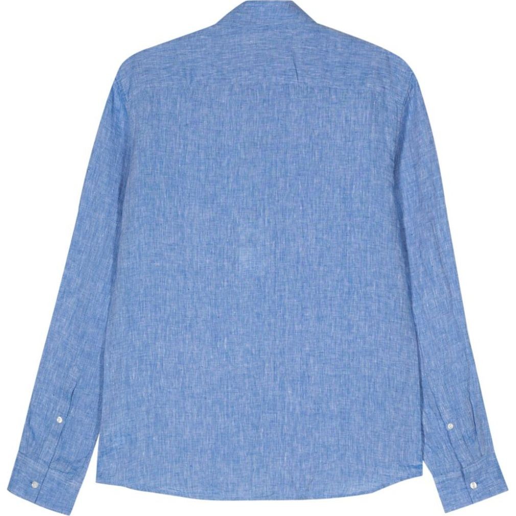 MICHAEL KORS Marškiniai ilgomis rankovėmis vyrams, Mėlyna, Long sleeve linen shirt 2