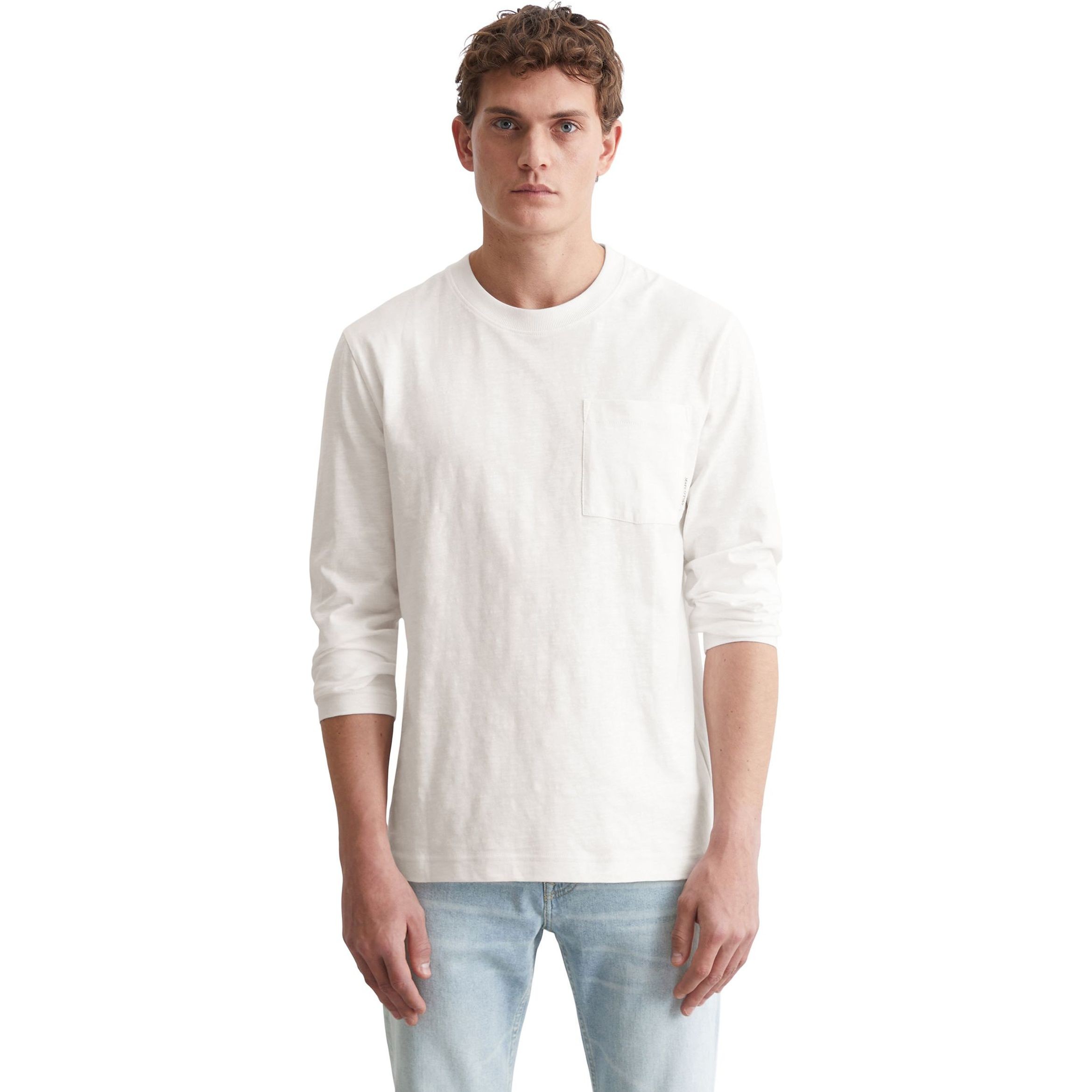MARC O'POLO Marškinėliai ilgom. rankovėmis vyrams, Balta, Tshirts lo 520222252060 2