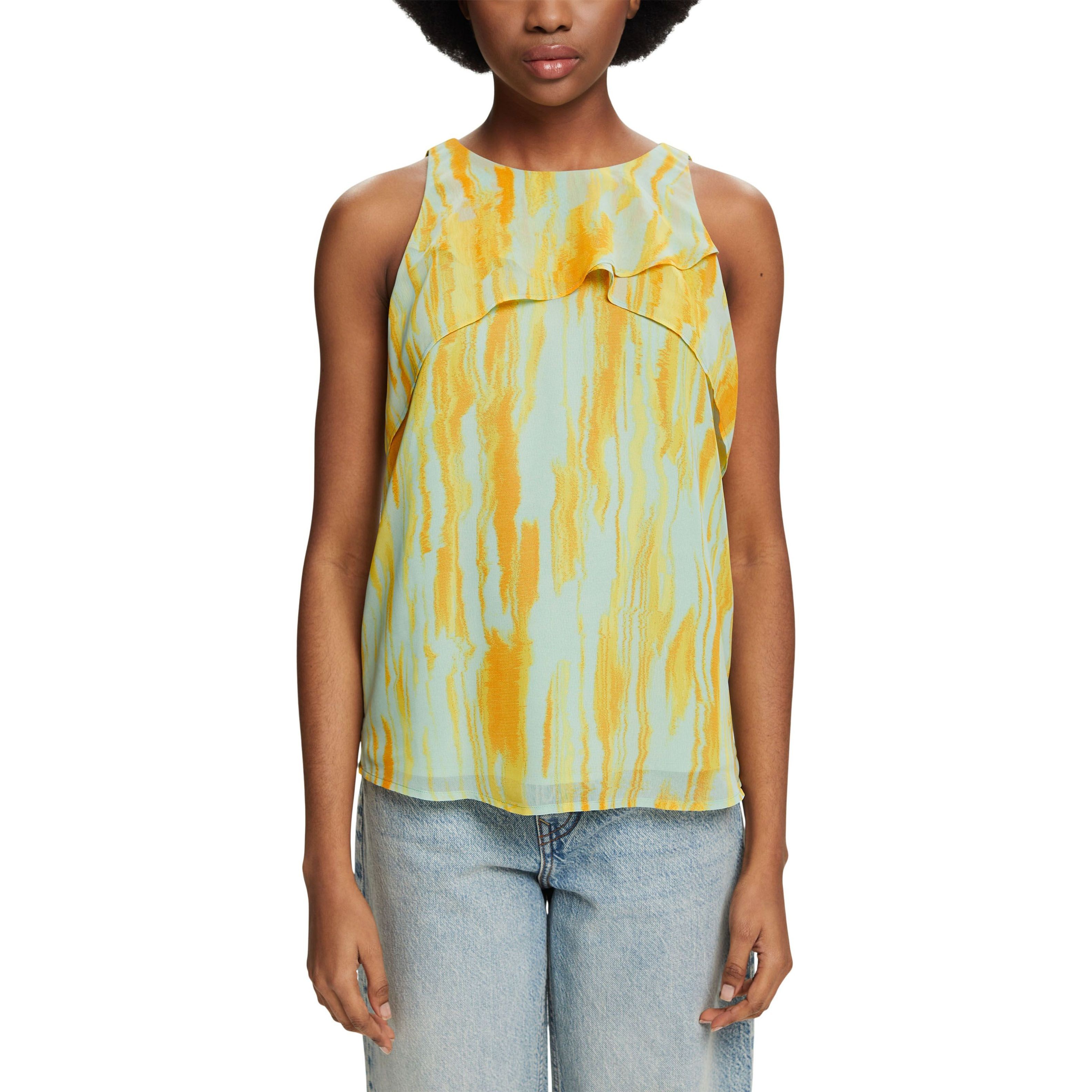 ESPRIT Palaidinės moterims, Žalia, crep chiffo Tops 2