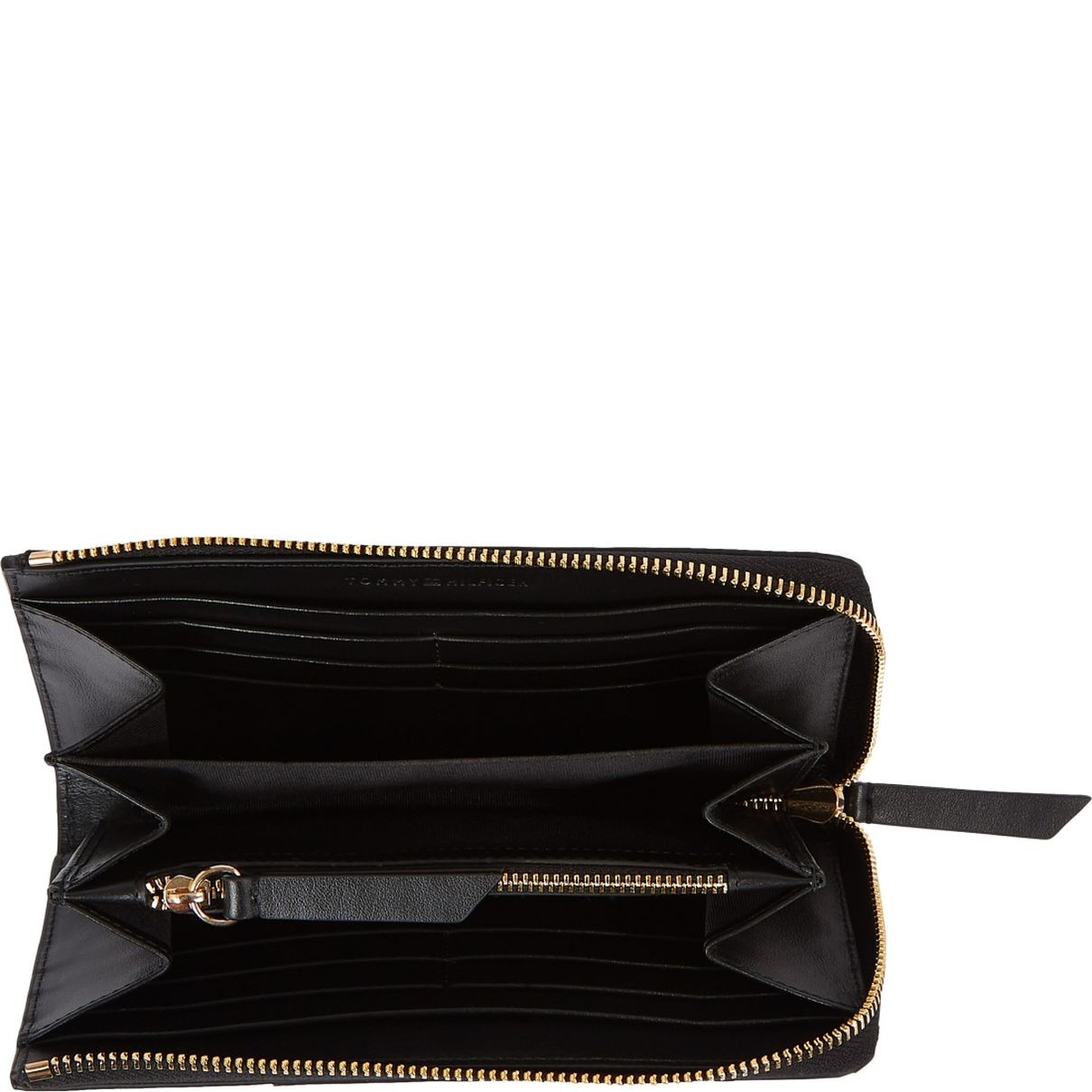 TOMMY HILFIGER Piniginė moterims, Juoda, Crest large wallets 3