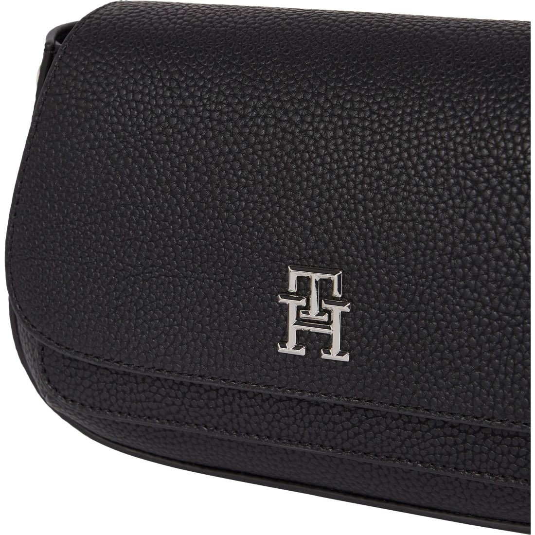 TOMMY HILFIGER Rankinė per petį moterims, Juoda, Emblem flap crossover 4