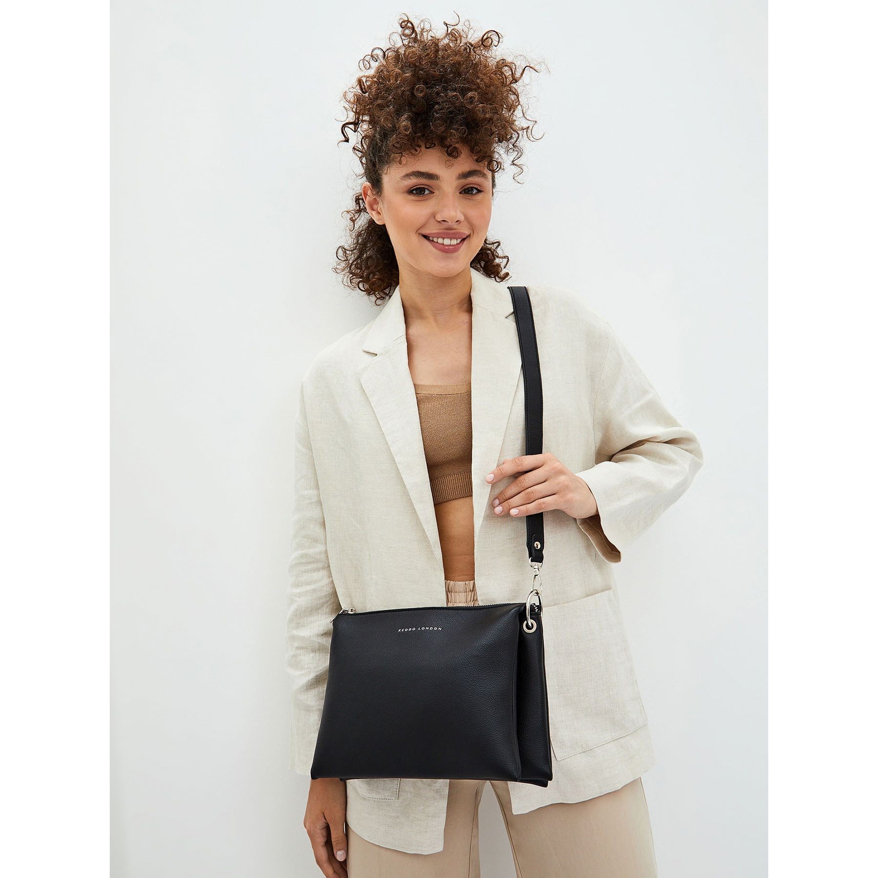 KEDDO Rankinė per petį moterims, Juoda, Crossbody 5