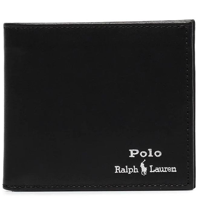 POLO RALPH LAUREN Piniginė vyrams, Juoda, Smooth leather wallet 1