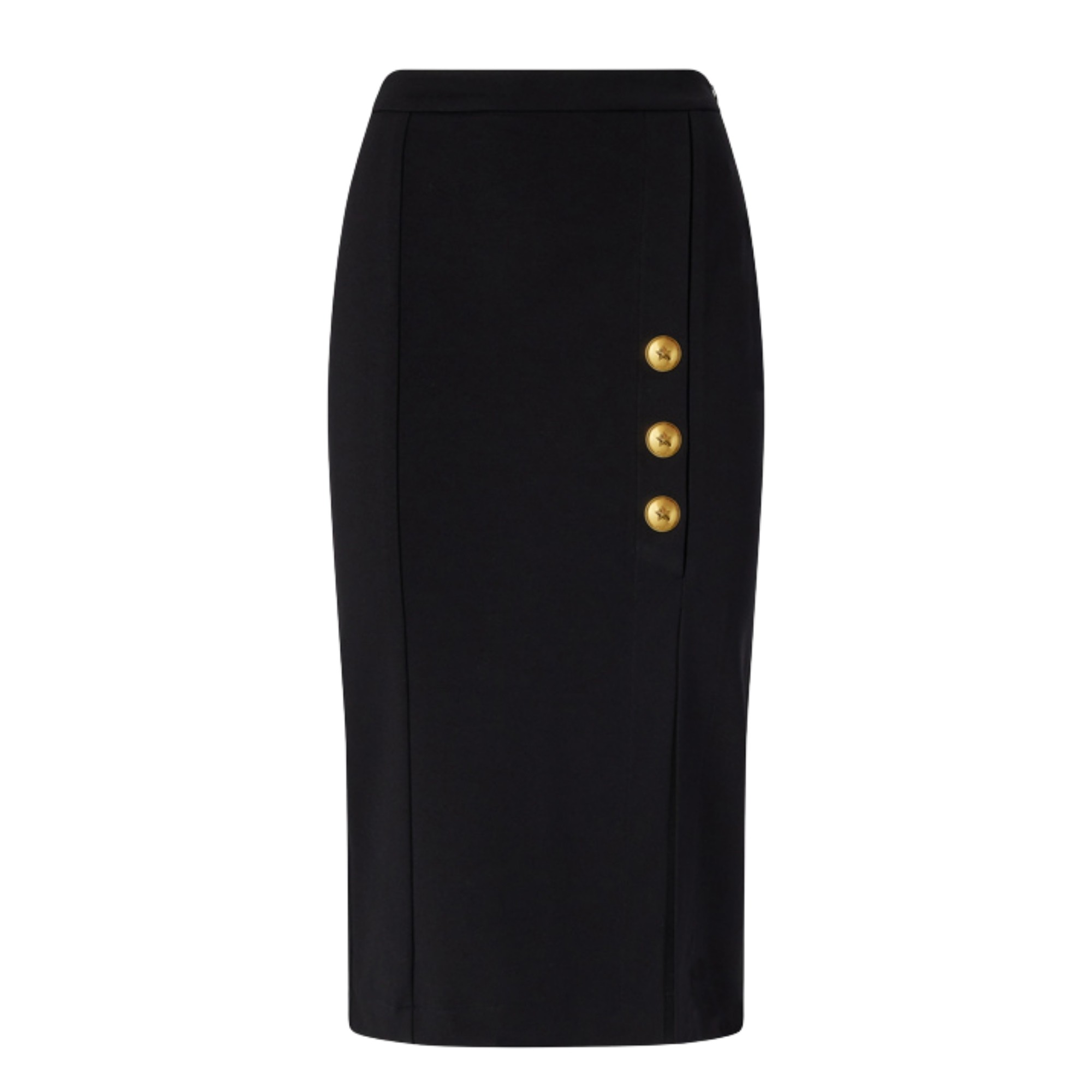 PINKO Maxi sijonas moterims, Juoda, Full milano knit pencil skirt 1