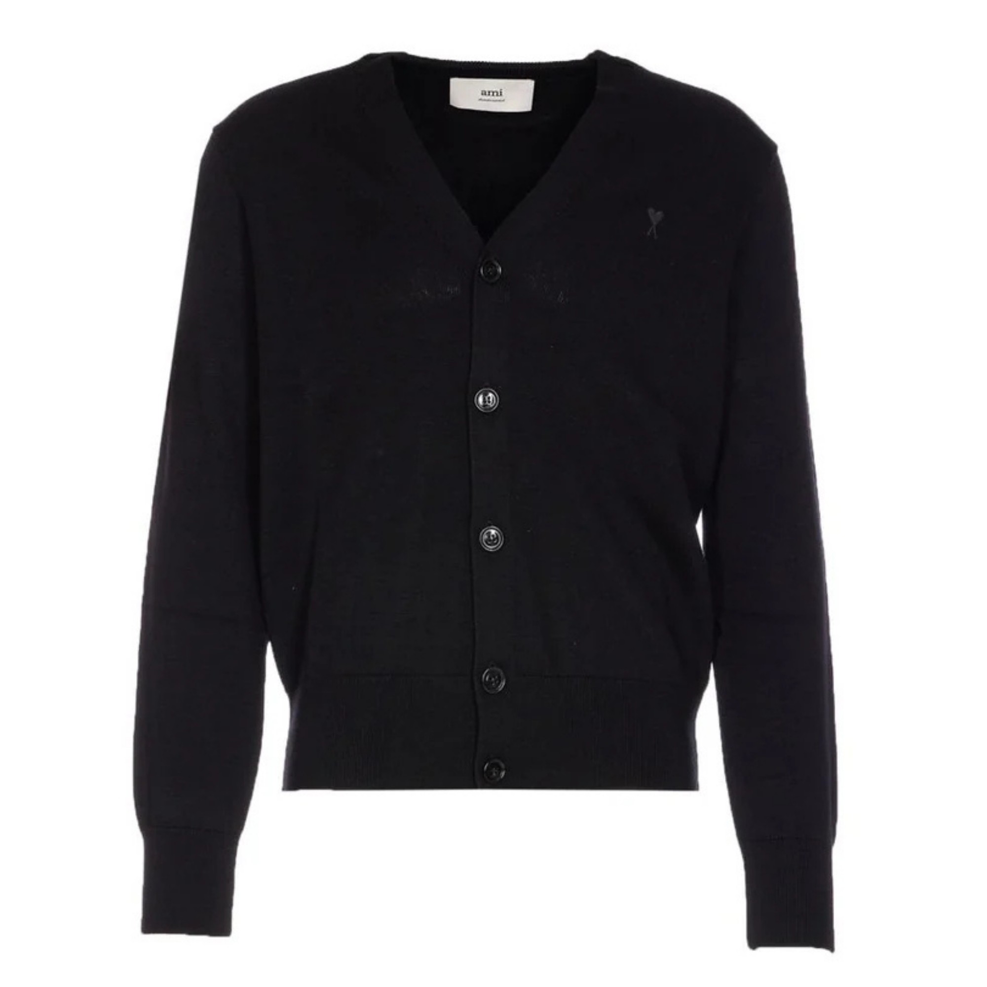 AMI PARIS Kardiganas vyrams, Juoda, Cardigan with contrasted 1