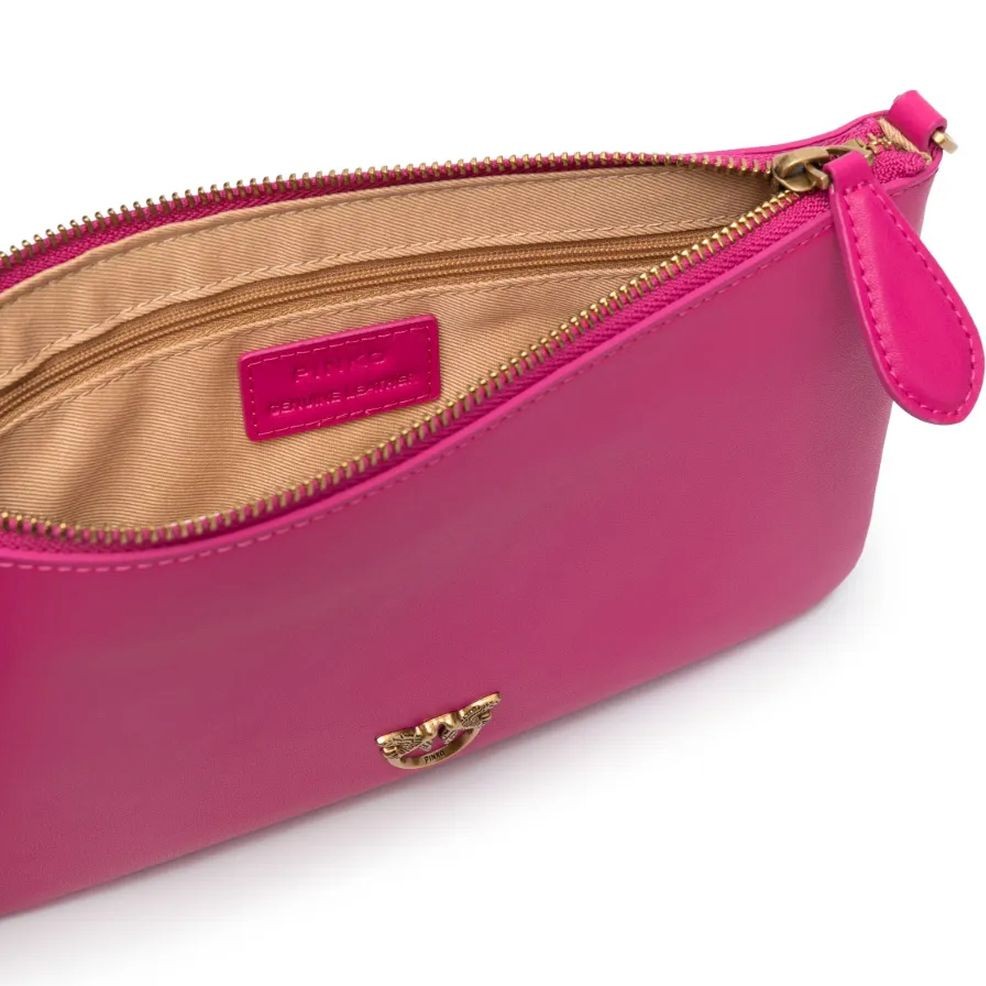 PINKO Delninukė moterims, Rožinė, Classic leather clutch bag 4