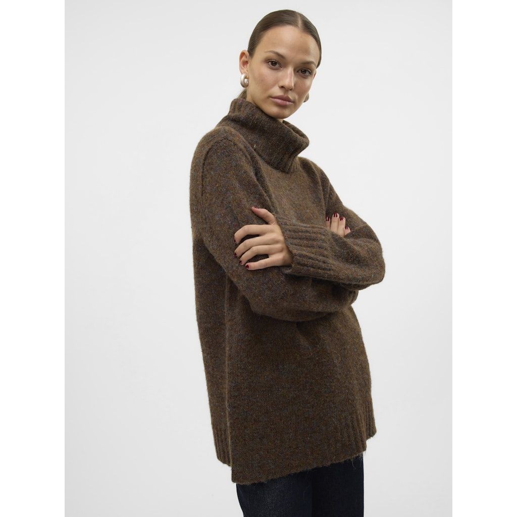 VERO MODA Megztinis su kaklu moterims, Ruda, Ingrid cowlneck pullover 5