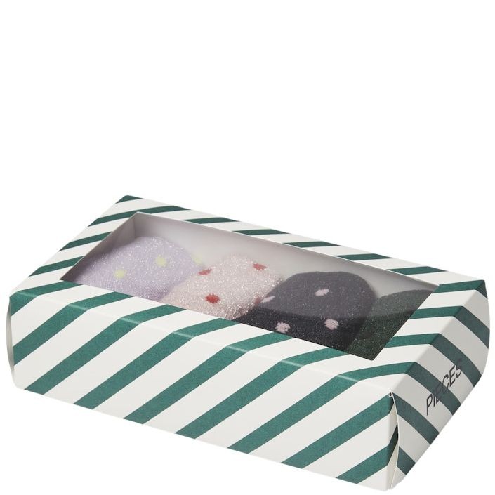 PIECES Kojinės moterims, Žalia, PCANSOA GLITTER SOCKS 2