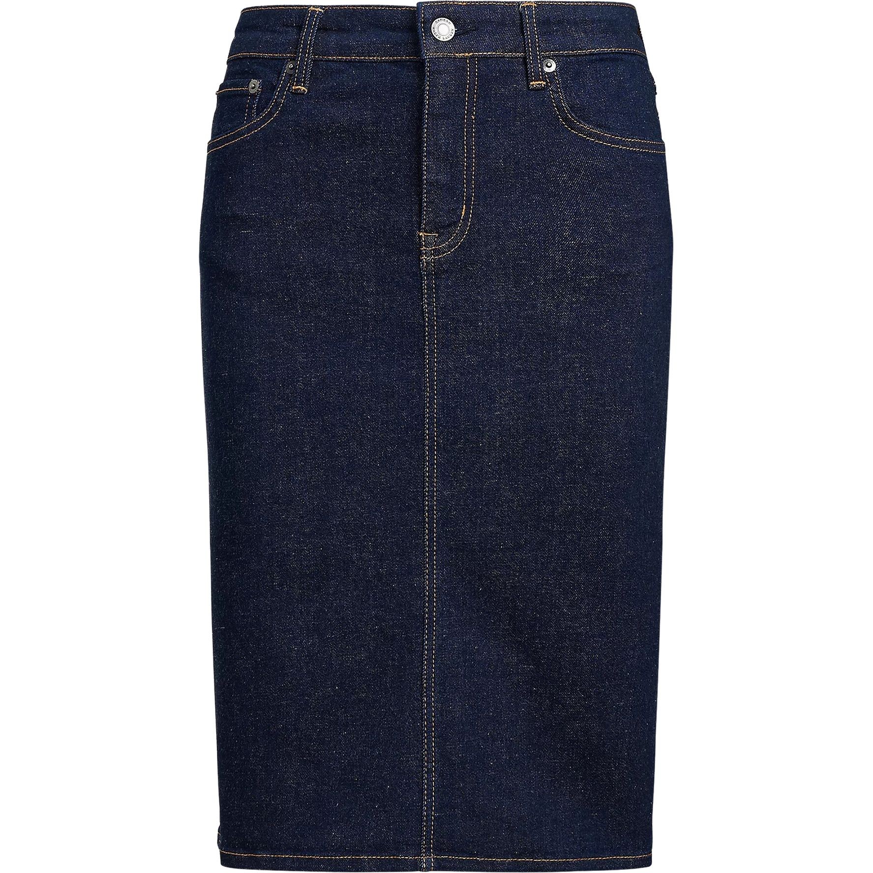 LAUREN RALPH LAUREN Midi sijonas moterims, Mėlyna, Daniela denim skirt