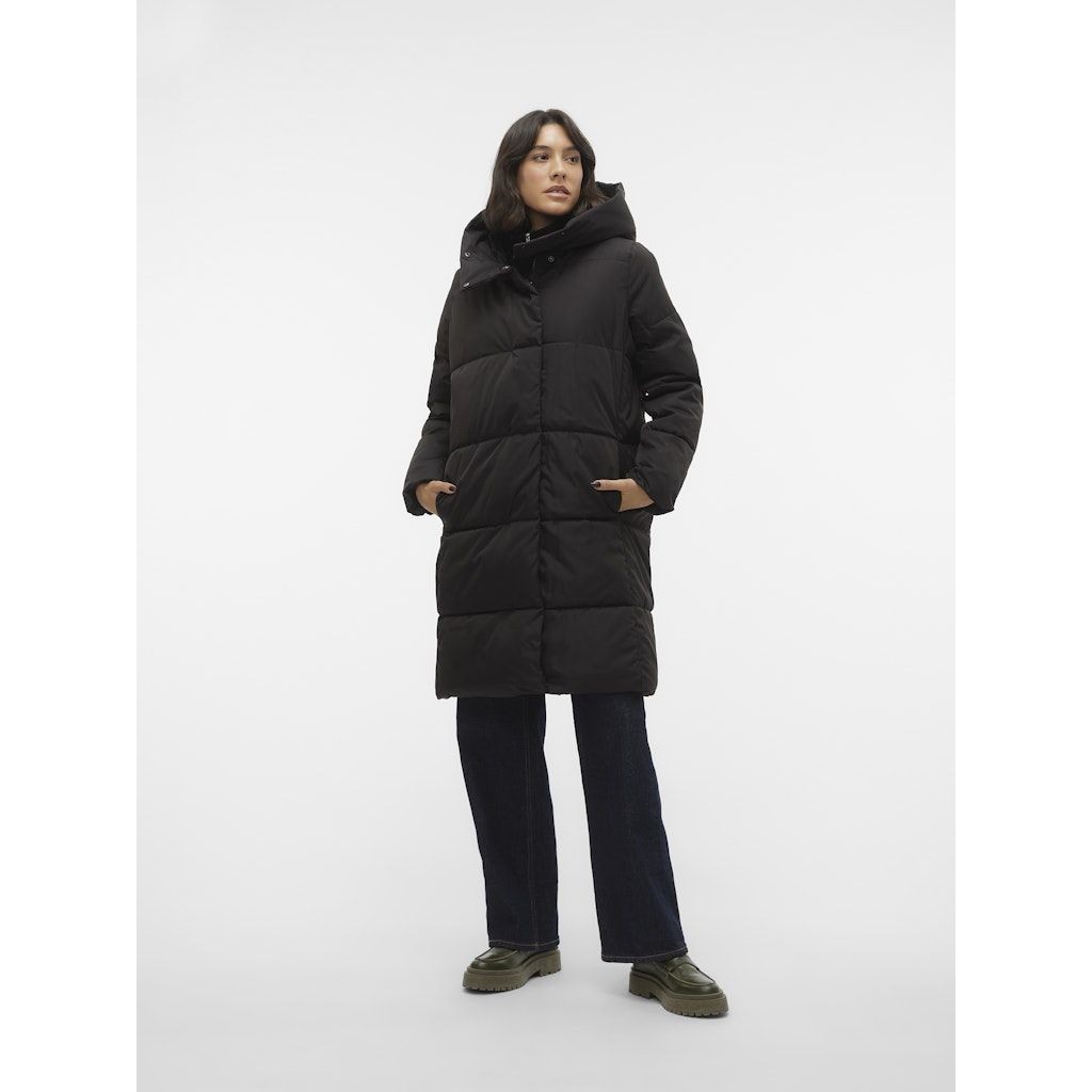 VERO MODA Pūkinis paltas moterims, Juoda, Stella coat 2