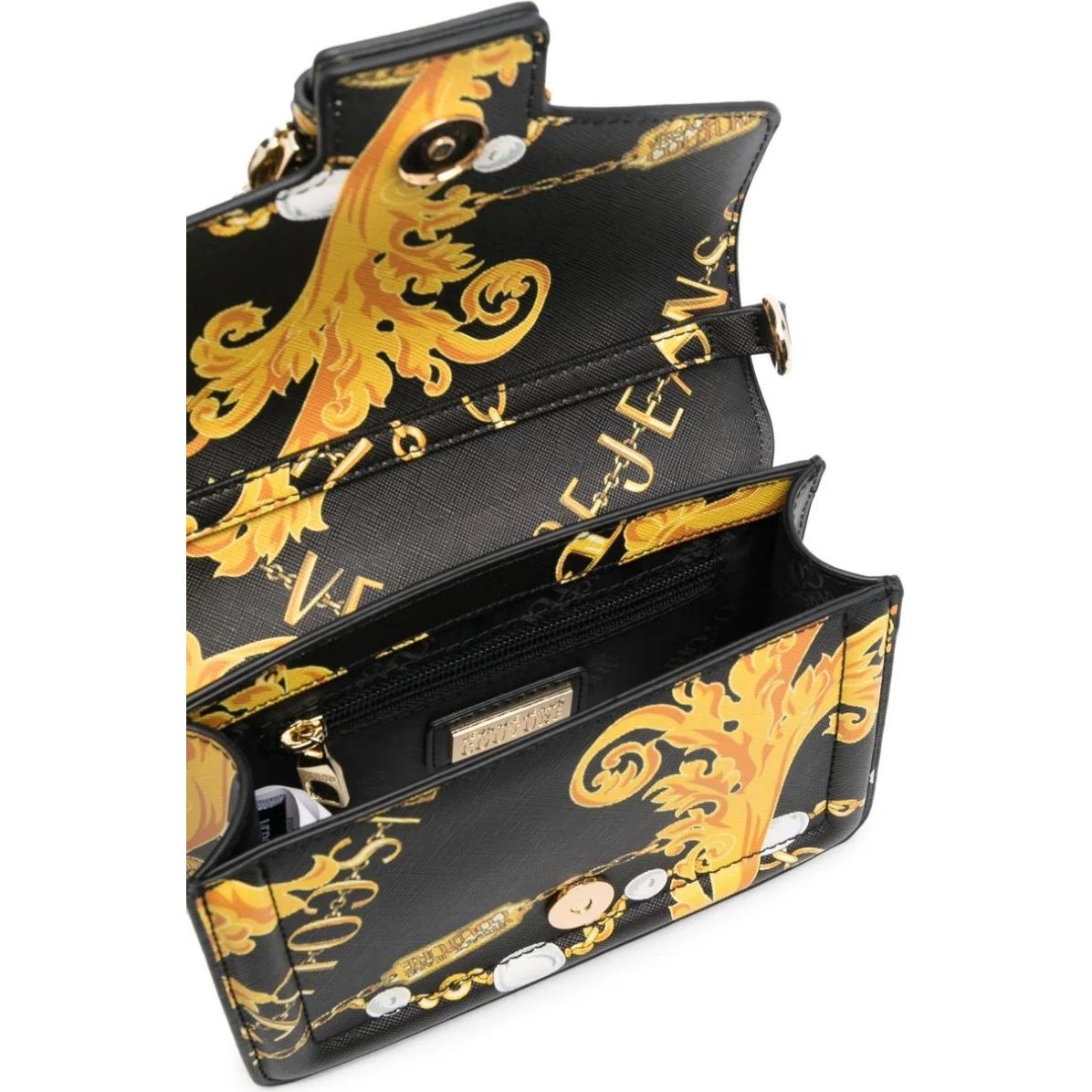 VERSACE JEANS CUTURE Rankinė per petį moterims, BLACK/GOLD, Couture  crossbody 4