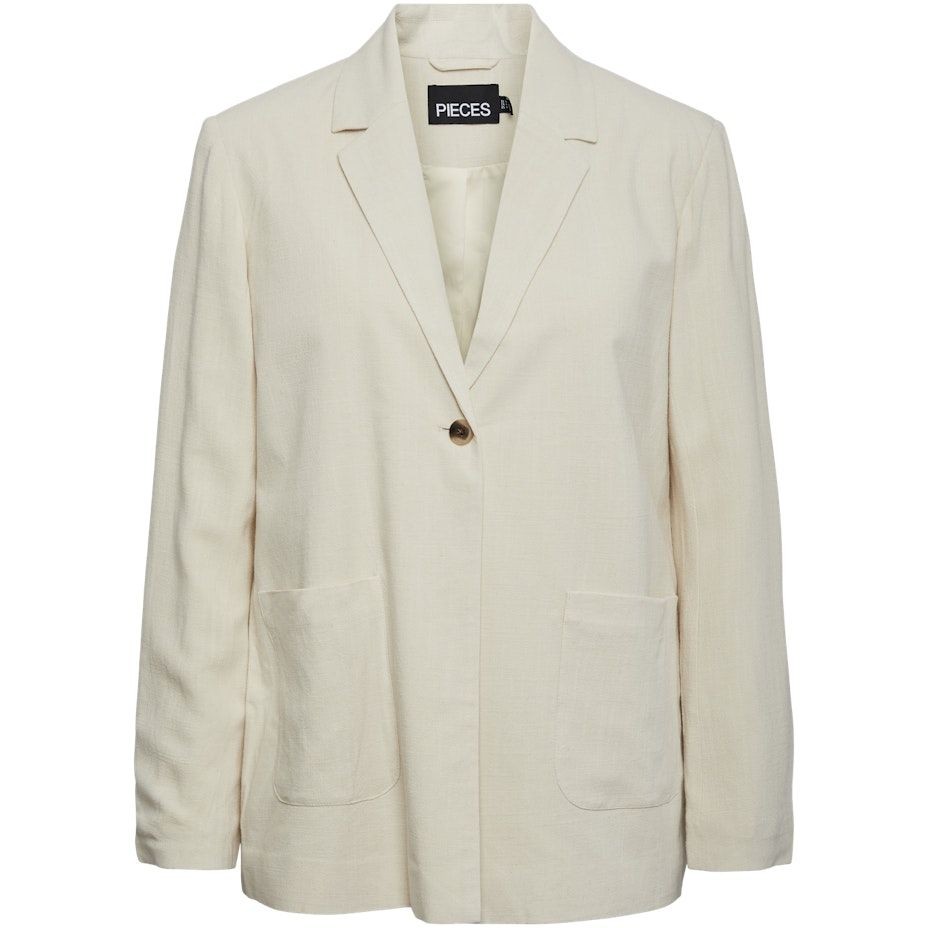 PIECES Švarkas moterims, Pilka, PCVINSTY LINEN BLAZER 1