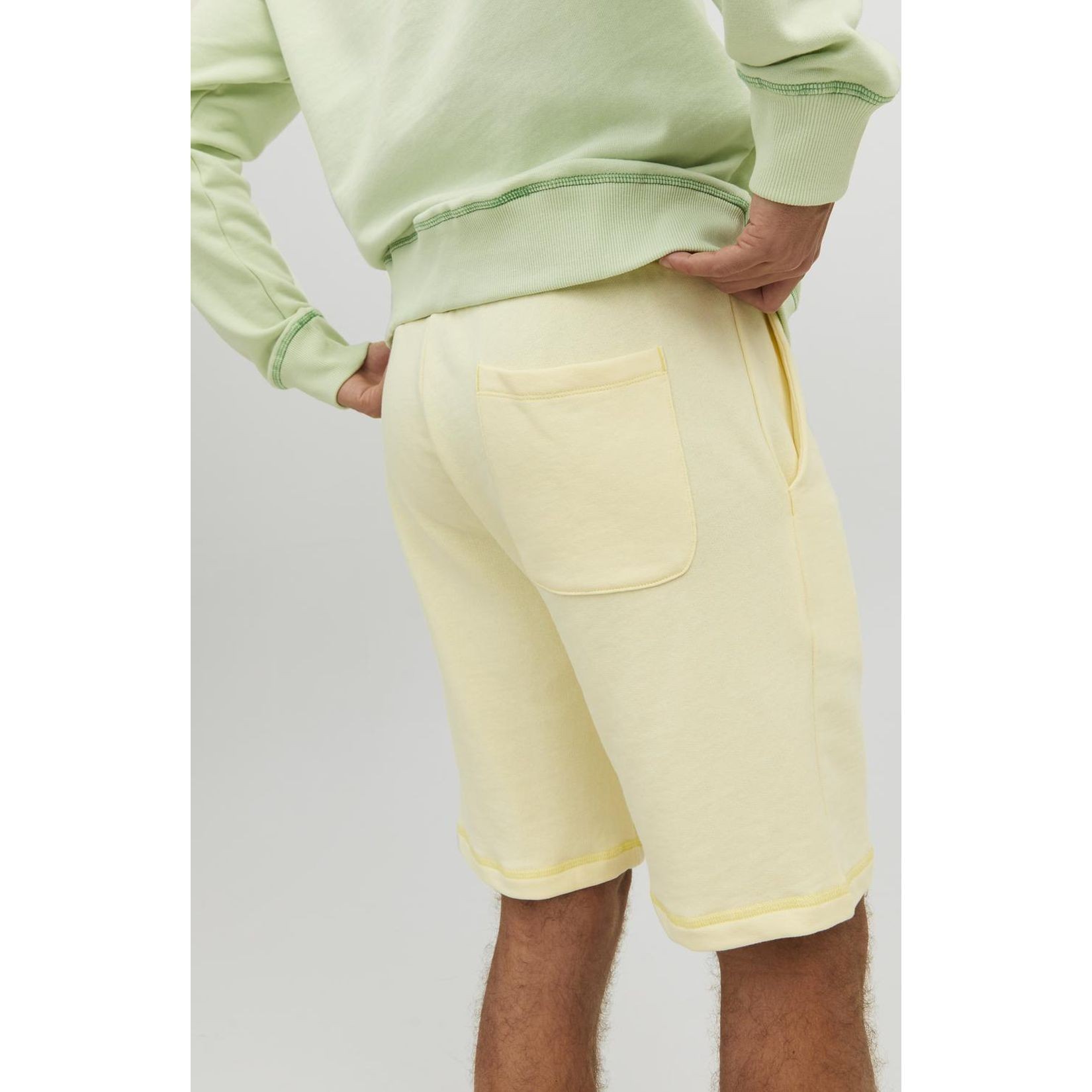JACK & JONES Šortai vyrams, Geltona, JPSTFADED SWEAT 4