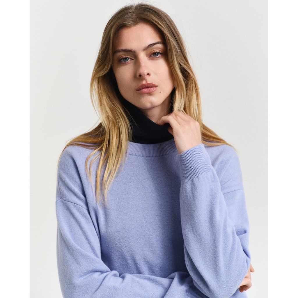 GANT Megztinis moterims, Mėlyna, Superfine lambswool sweater 4