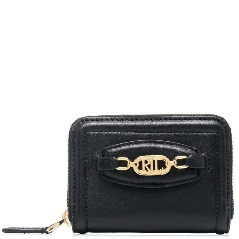 LAUREN RALPH LAUREN Piniginė moterims, Juoda, Smooth leather zip wallet 1