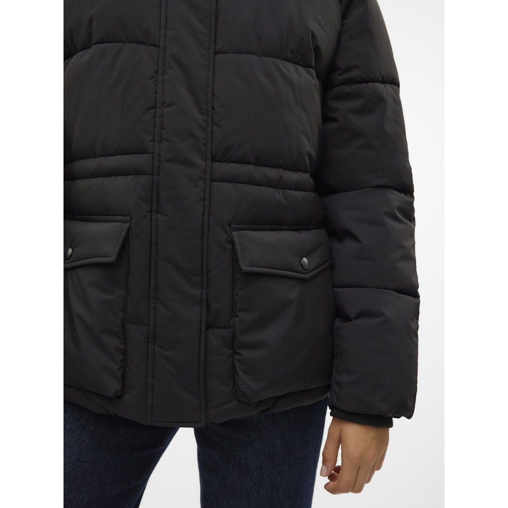 VERO MODA Pūkinė striukė moterims, Juoda, Diana jacket 6