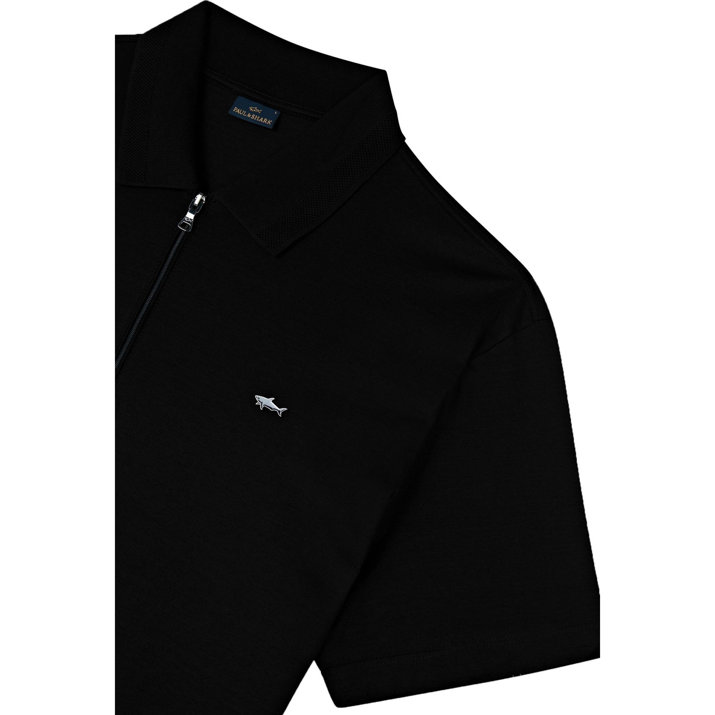 PAUL&SHARK Polo marškiniai trumpos rank. vyrams, Juoda, men's knitted poloshirt 2