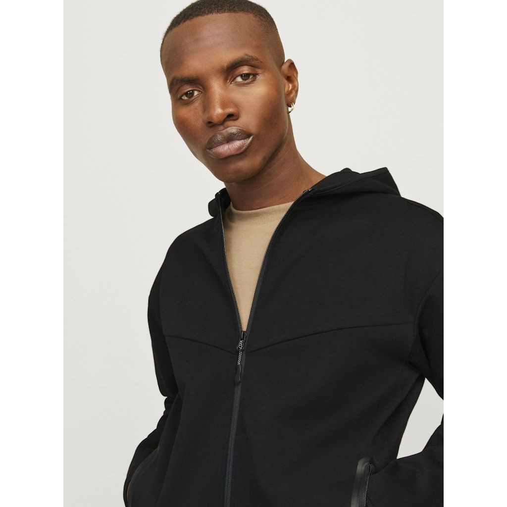 JACK & JONES Lengva striukė vyrams, Juoda, Fusion sweat zip hood 7