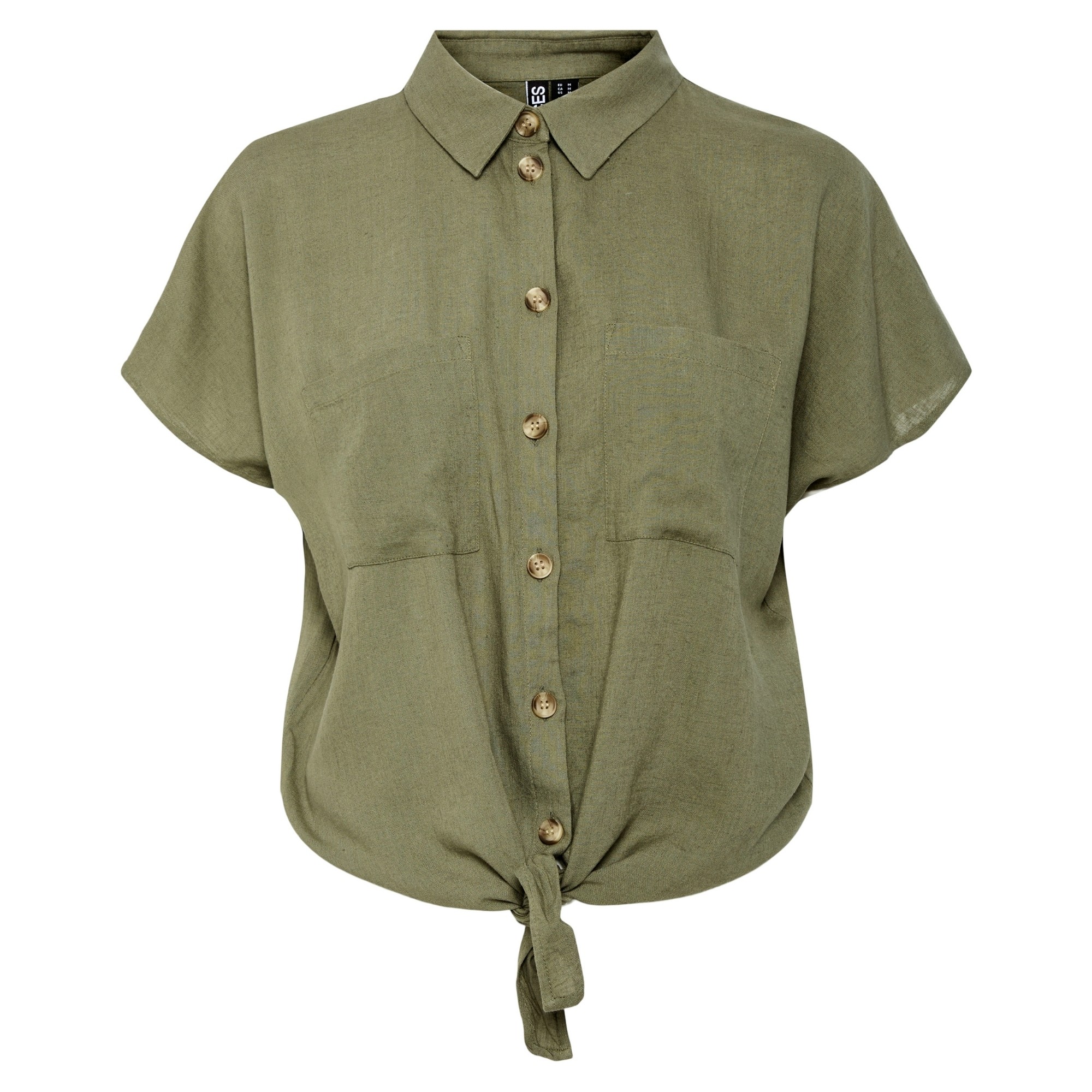 PIECES Marškiniai trump. rankovėmis moterims, Chaki, Pia 1