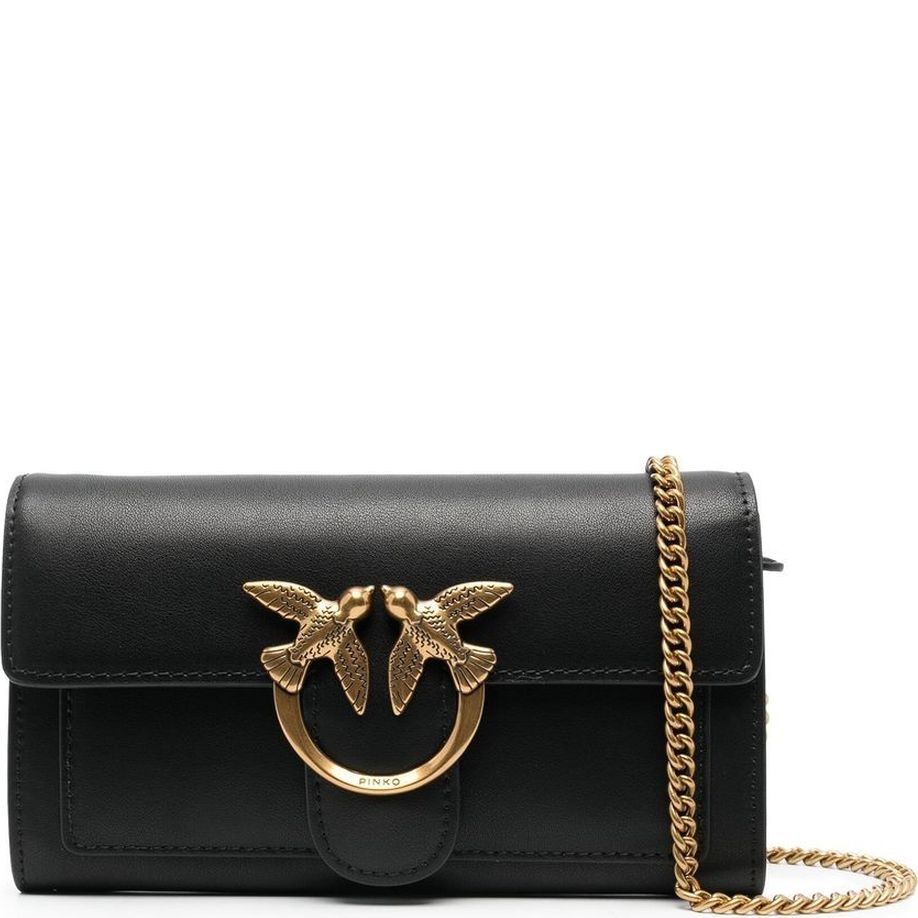 PINKO Rankinė per petį moterims, Juoda, Love mini icon crossbody bag 1