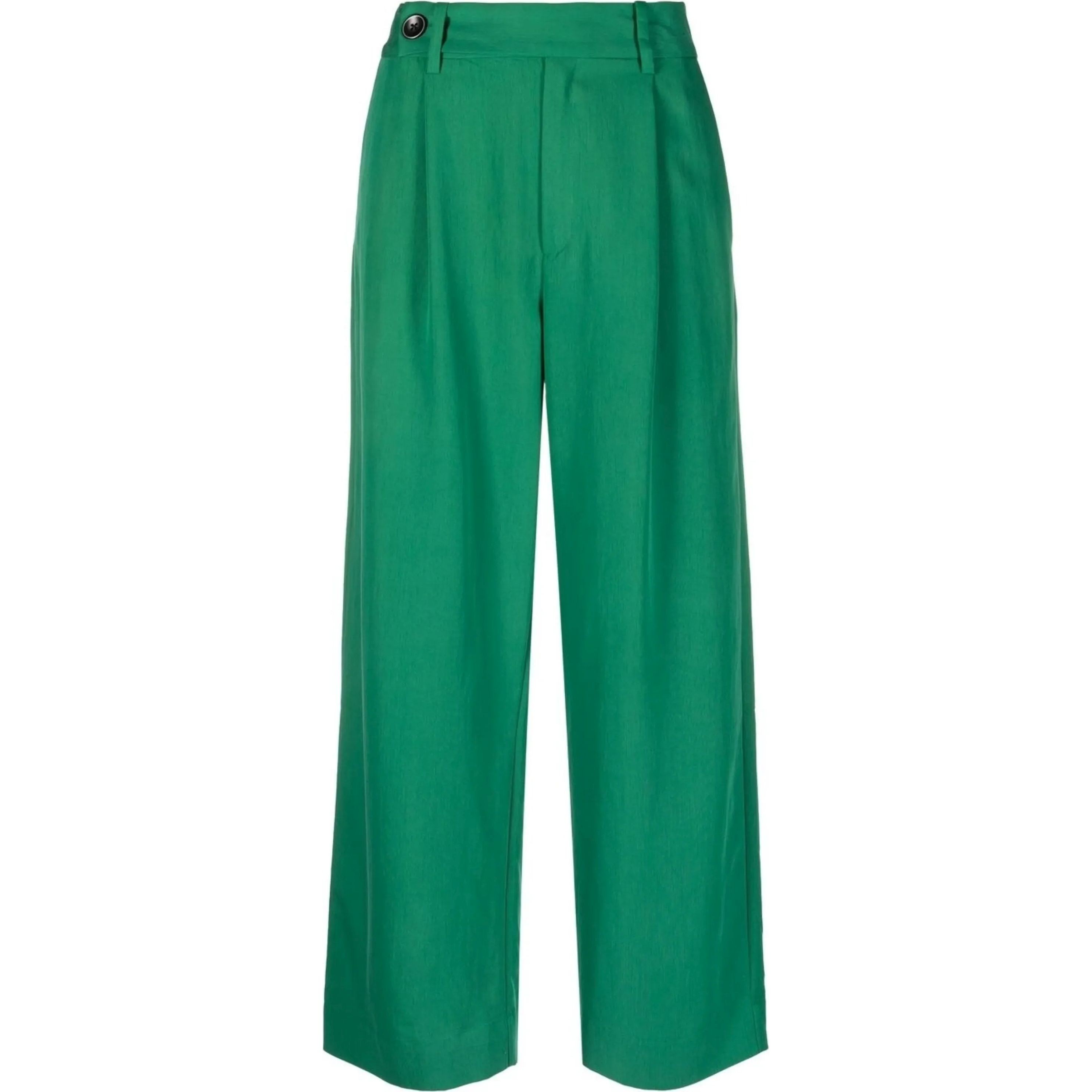 PROENZA SCHOULER Laisvalaikio kelnės moterims, Žalia, Drapey suiting wide leg pant