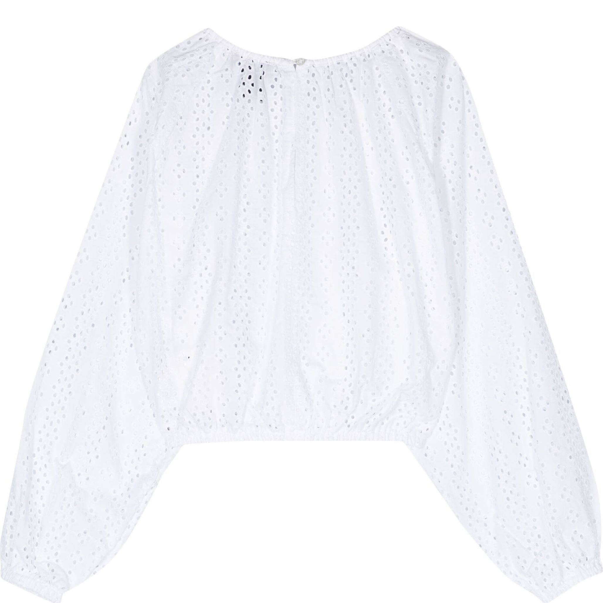 DKNY Marškiniai ilgomis rankovėmis moterims, Balta, Eyelet long sleeve p 2