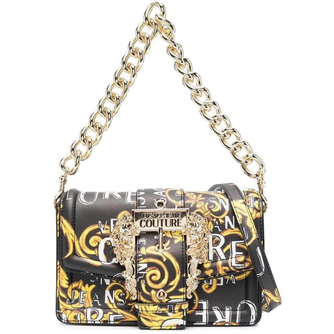 VERSACE JEANS CUTURE Rankinė per petį moterims, BLACK/GOLD, Range f - couture crossbody 1