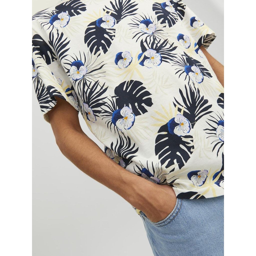 JACK & JONES Marškinėliai vyrams, Smėlio, JORTULUM AOP TEE SS 5