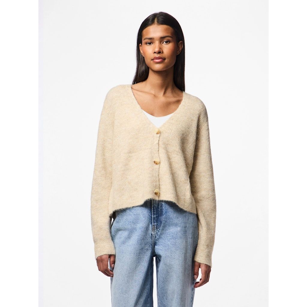 PIECES Kardiganas moterims, Balta, PCELLEN LS KNIT CARD 3