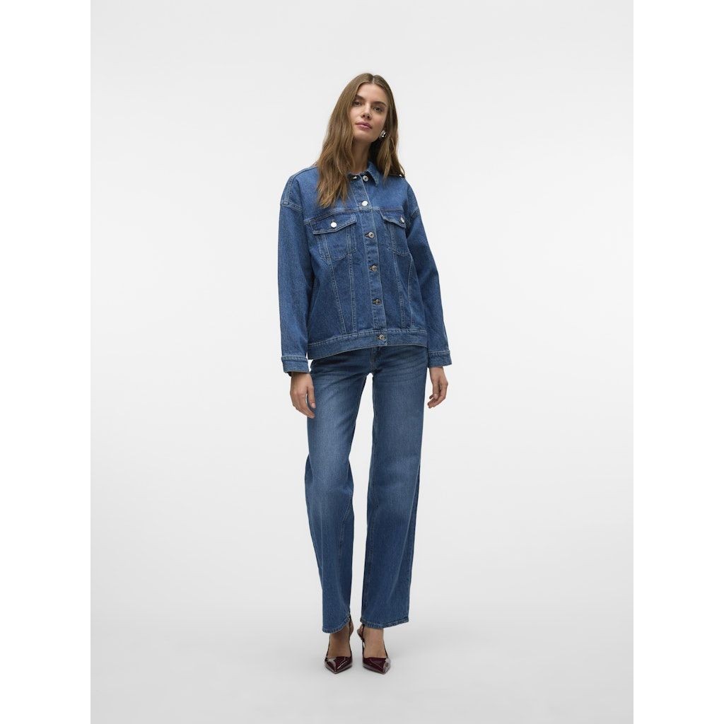 VERO MODA Striukė moterims, Mėlyna, Tessa oversize denim jacket 5