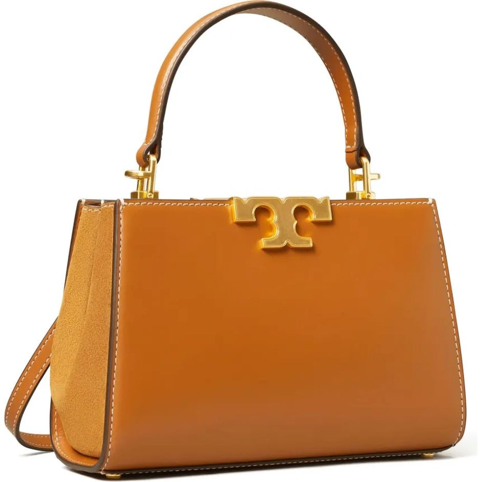 TORY BURCH Rankinė per petį moterims, Ruda, Eleanor mini satchel 3