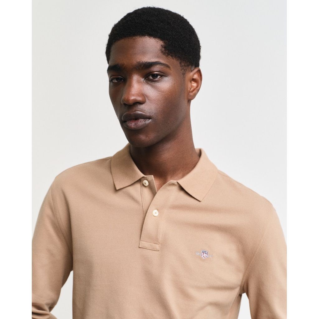 GANT Polo marškiniai ilgos rank. vyrams, Chaki, Reg shield ls pique polo 4