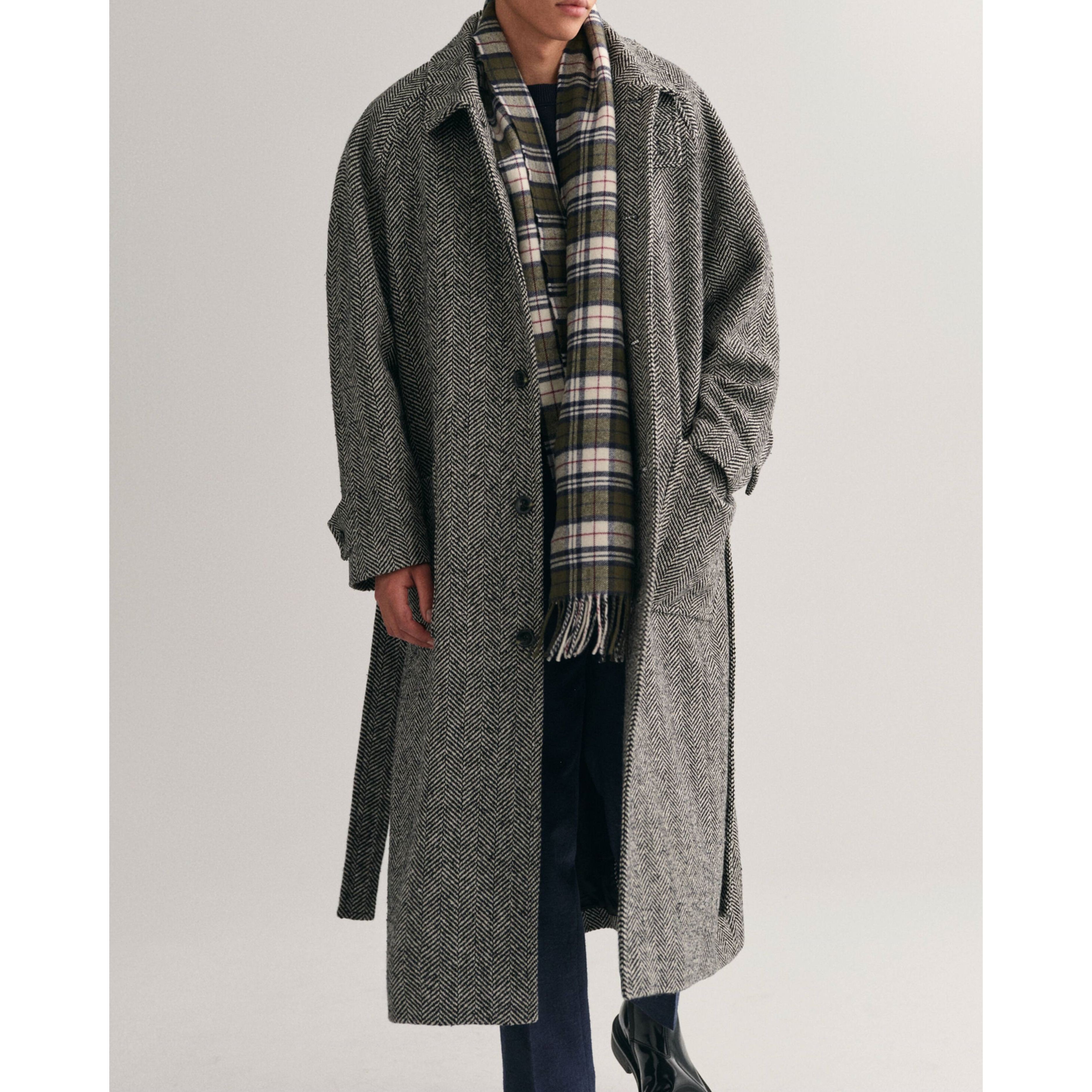 GANT Šalikas vyrams, Žalia, MULTI CHECK SCARF 4