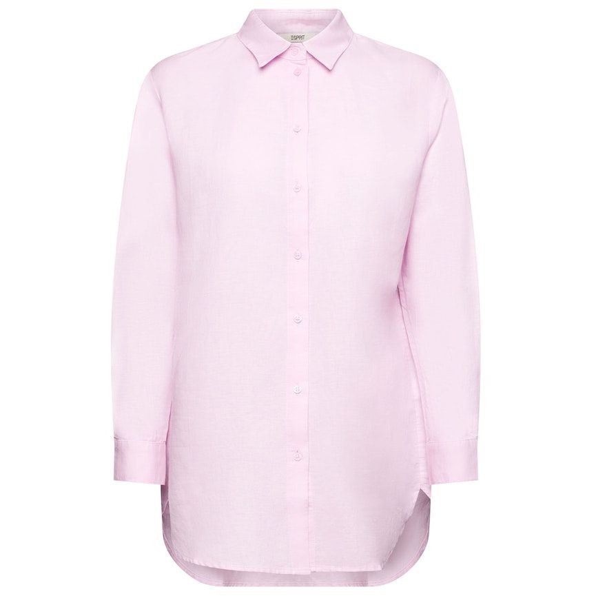 ESPRIT Palaidinės moterims, Rožinė, Linen Cotton Shirt 1