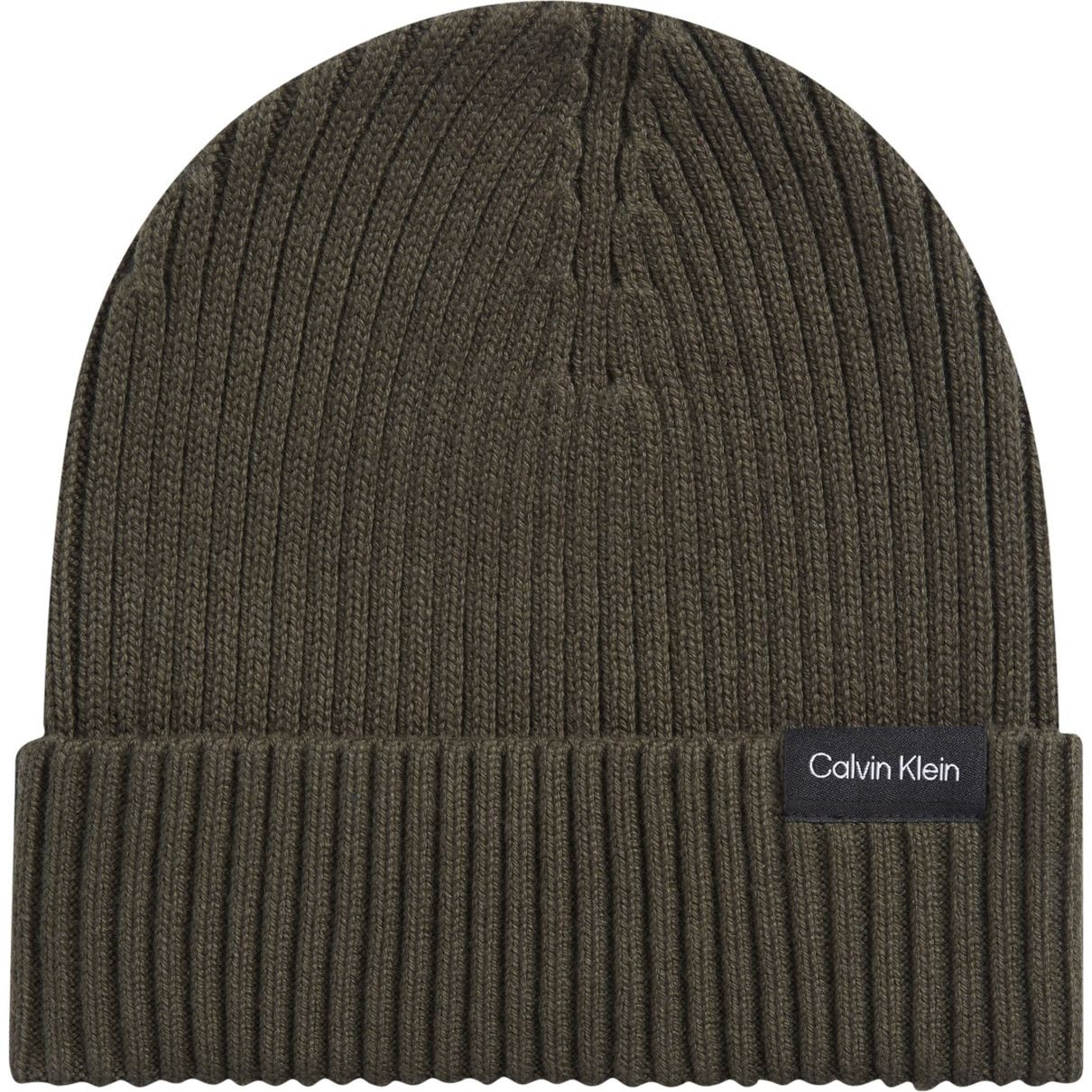 CALVIN KLEIN Kepurė vyrams, Žalia, Classic rib beanie 1